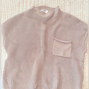 Women's Beige Sweater, short sleeve